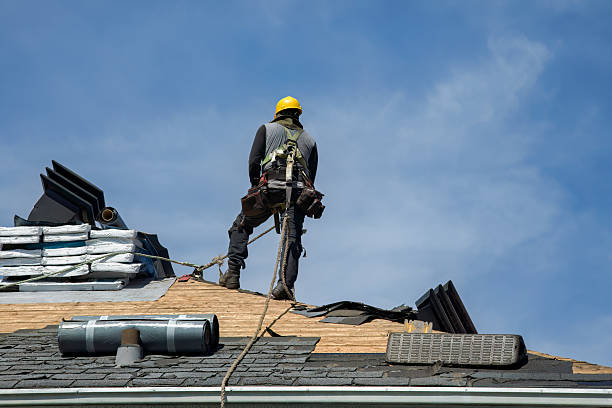 Professional Gutter Installation technician working in Old Greenwich, CT